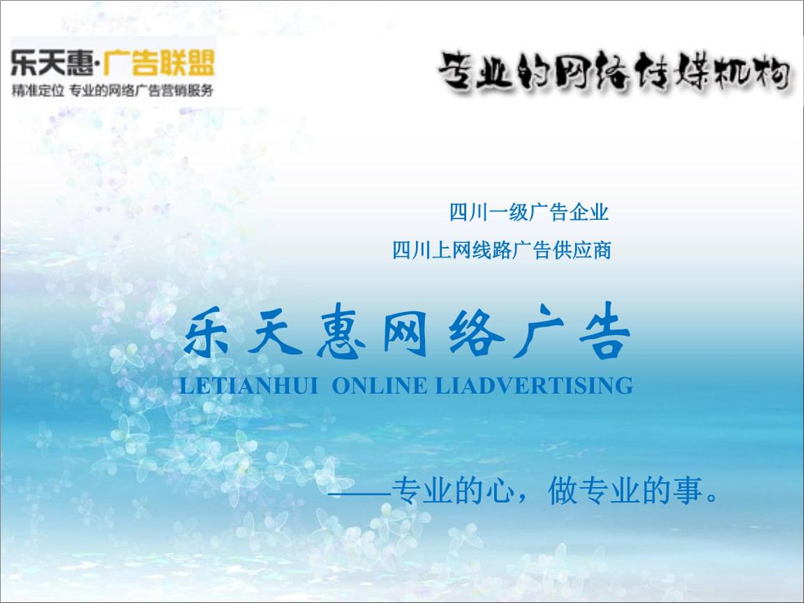 乐天惠网络传媒 精准宽带直投广告业务的创新与发展